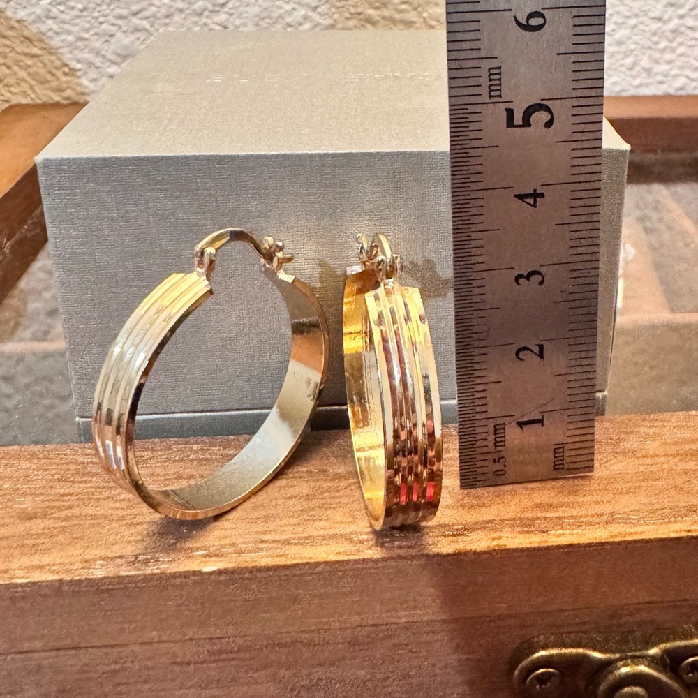 Nautica 14K Gold Plated Alloy Hoop Earrings